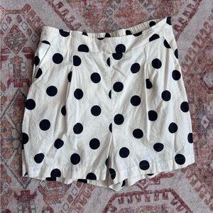 Skies Are Blue Black and White Polka Dot A-Line Skirt